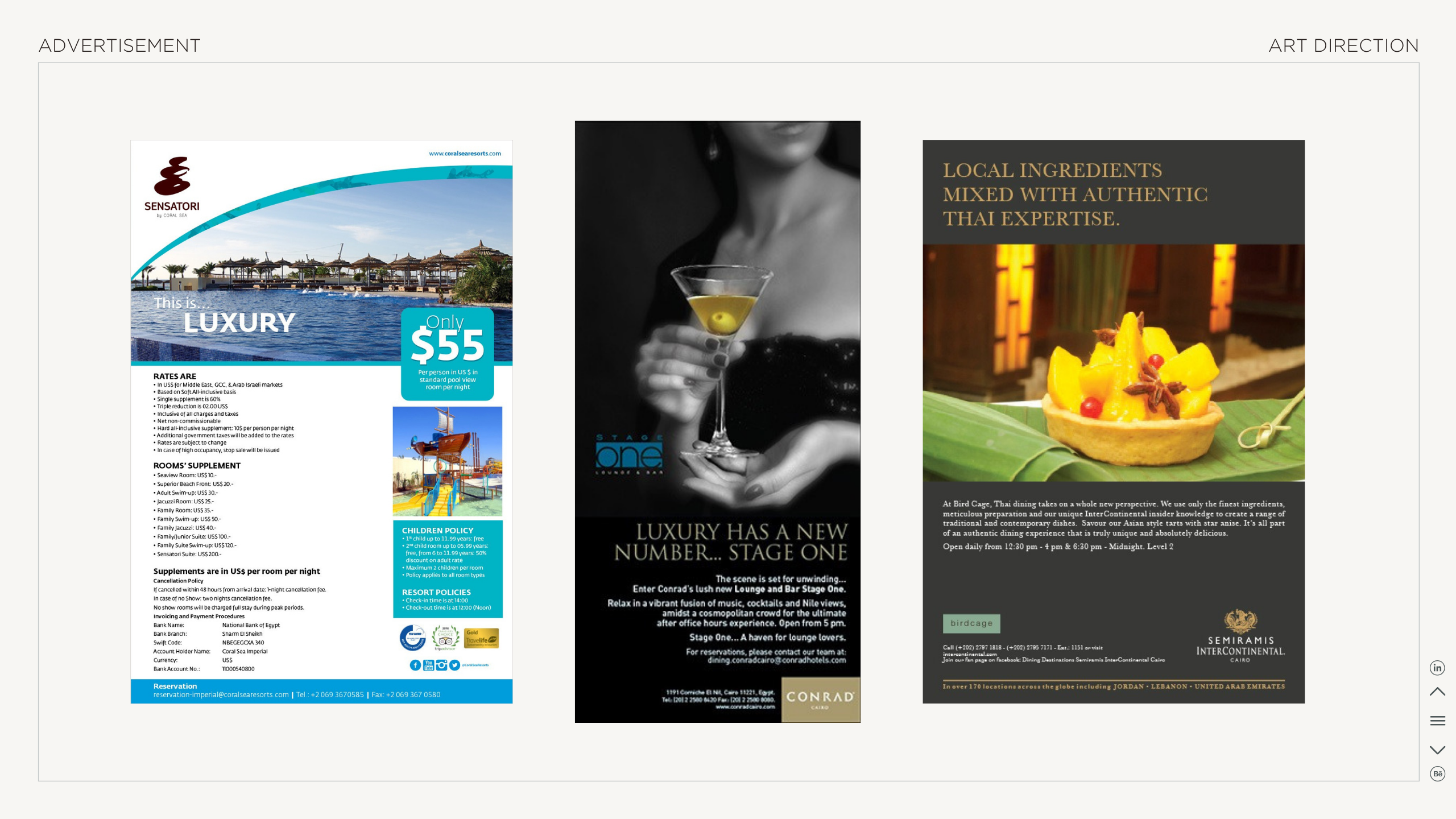 Luxury hospitality advertisement and art direction