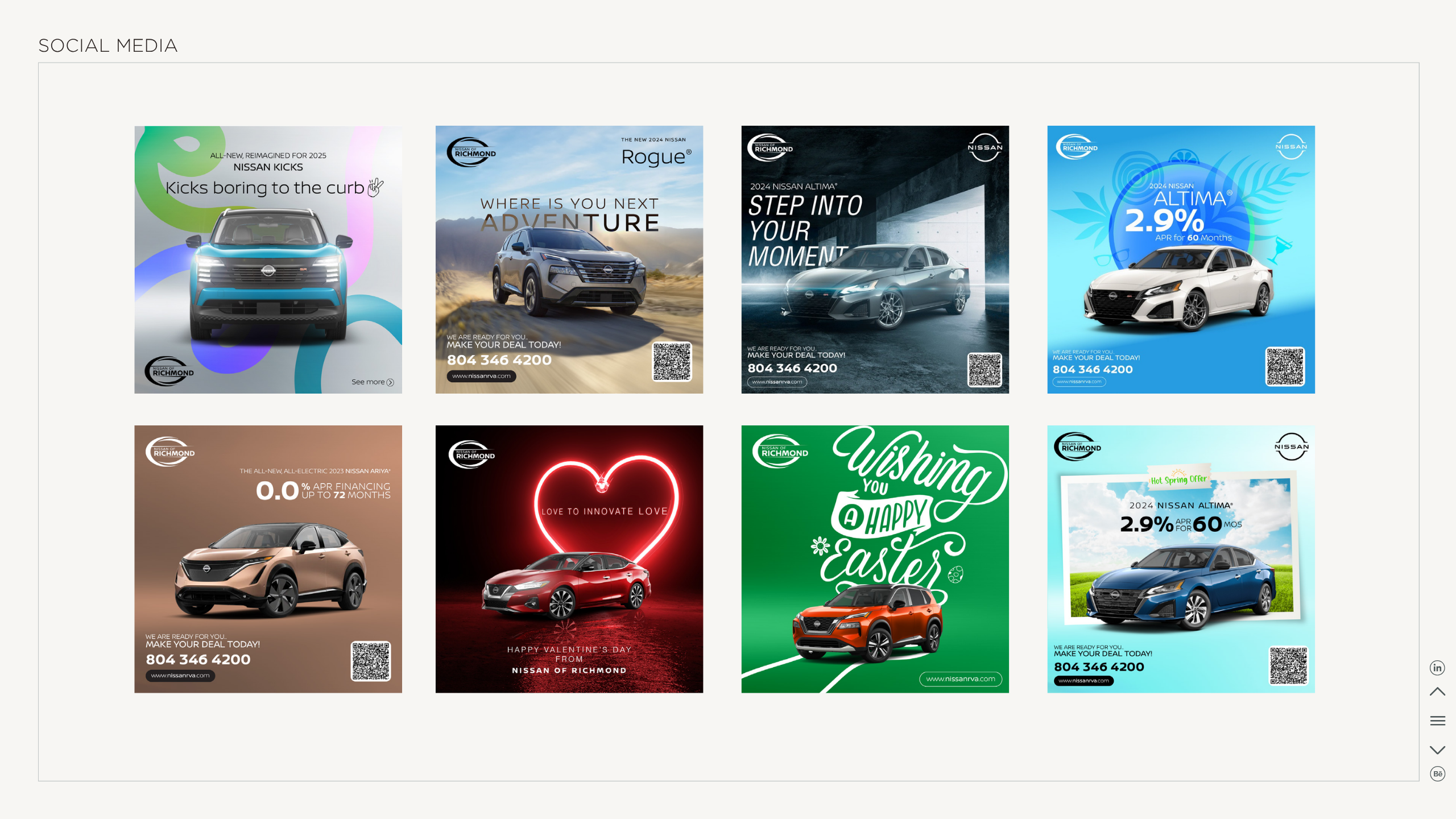 Nissan of Richmond social media campaign designs